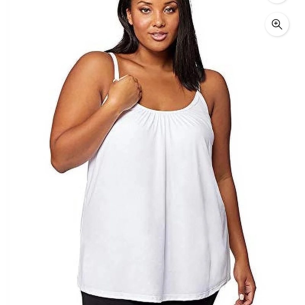 32 Degrees Women's White Camisole Top With Built In Bra